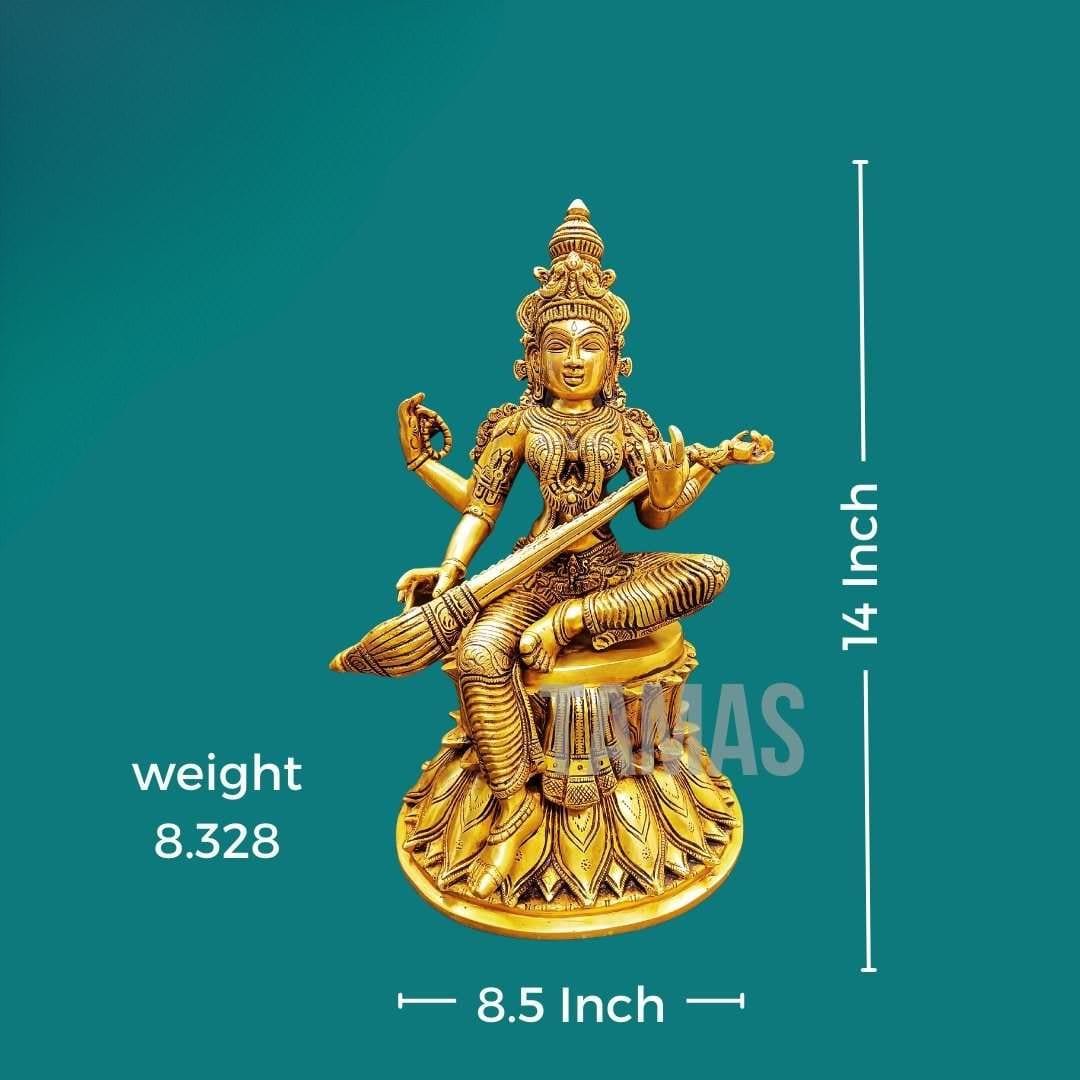 Brass Saraswati Maa  Idol